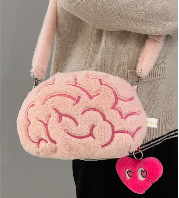 Rosa Gehirn Plüsch Rucksack, Stofftier Spielzeug, ab 6 Jahren, Unisex - Bild 1