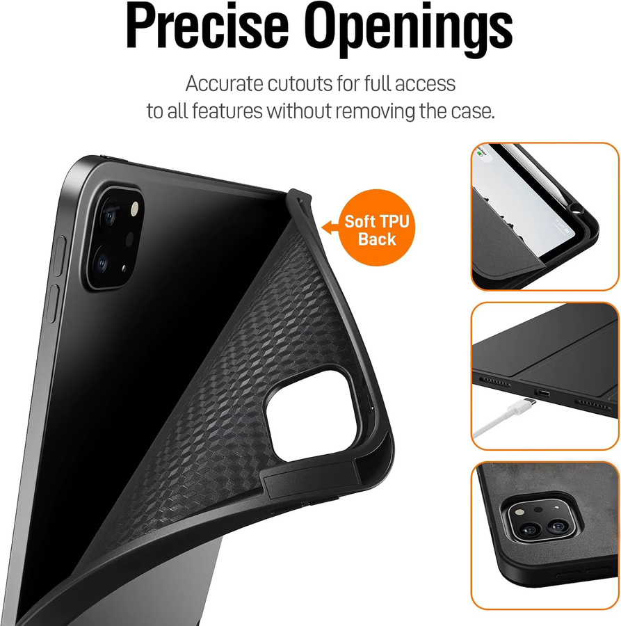 Magnetisches Smart Cover Stiftetui für Apple iPad Air und Pro in Schwarz oder Grün - Bild 4