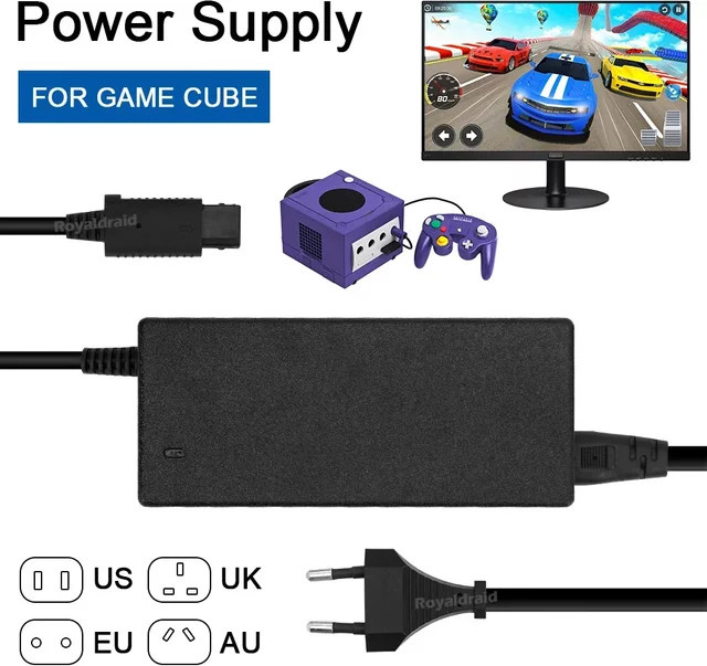 mbchips mc AC-Adapter Netzteil für GameCube Videospielkonsole, Schwarz, Gaming-Zubehör für Retro-Konsolen - Bild 1