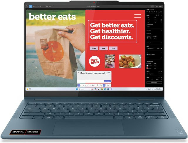 Lenovo Yoga 7 2-in-1 14AKP10 Convertible, 14 Zoll OLED Touch Display, AMD Ryzen AI 5 340, 16GB RAM, 512GB SSD, Radeon 840M, Blau - Bild 1