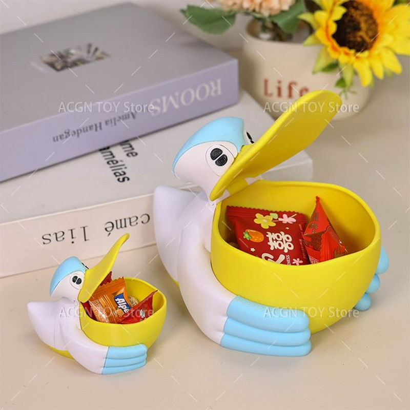 3D-gedruckte Pelipper Tierfigur in Weiß als Tischdekoration und Aufbewahrungstank aus Kunststoff, B/T/H: 6,5 x 6,5 x 6,5 cm - Bild 1