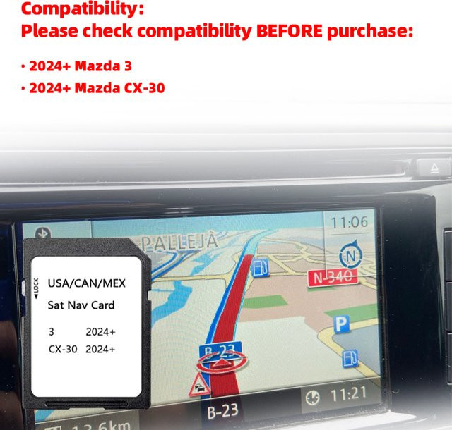 Mazda 3 CX-30 GPS Navigations Update 2024 SD Karte 16 GB für USA Kanada Mexiko - Bild 1