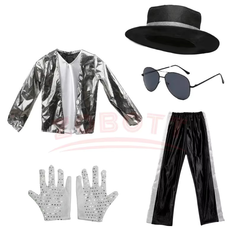 ZOBOTT Michael Jackson Billie Jean Kostüm, Plüsch / Textil, Schwarz - Bild 2