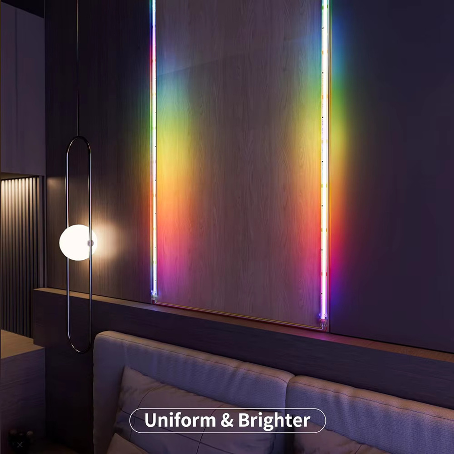CENFAYA Tuya WiFi COB RGBIC LED Streifen, adressierbare Smart Lichtdekoration mit Fernbedienung, kompatibel mit Alexa und Google Assistant, Multicolour, 24V - Bild 2