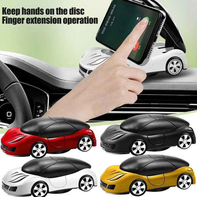 Universeller Auto Handyhalter mit 360 Grad Rotation als Modell Ornament für das Armaturenbrett in Schwarz - Bild 1
