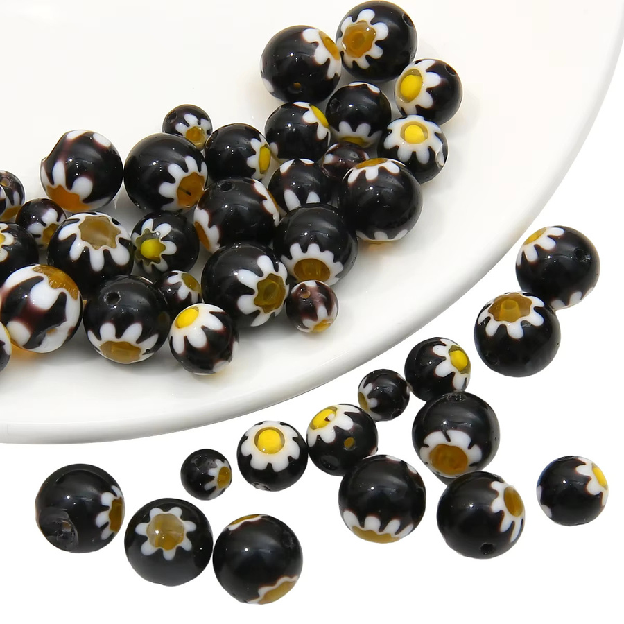 Beadia Glasperlen, Blume, Schwarz, Unisex - Bild 6