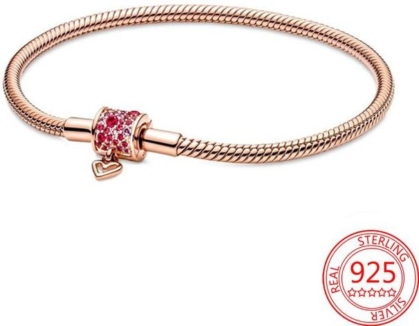 Wucifang Jewelry Armband, 925 Sterling Silber, Unendlich Geknotetes Herz, 18cm, Damen - Bild 1