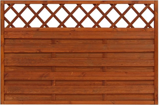 Sichtschutzzaun-Element Country von Andrewex aus Holz in Teakfarben, blickdicht, B/H: 120 x 180 cm - Bild 1