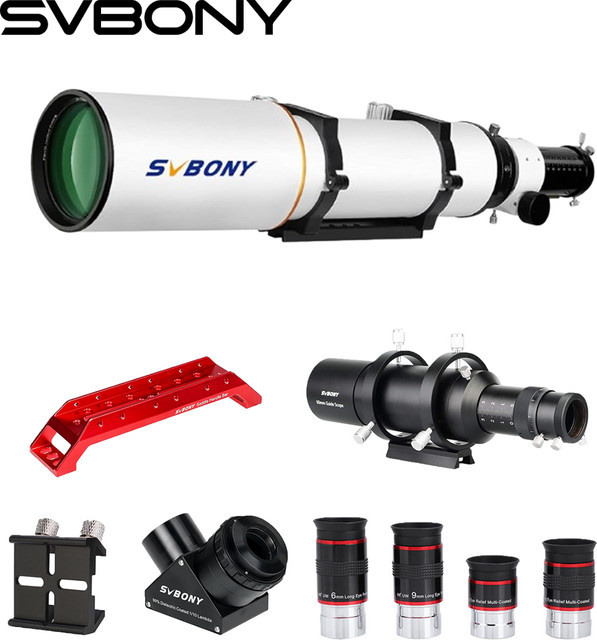 Svbony SV503 102ED Refraktor OTA Teleskop mit SV223 2 Zoll 90-Grad-Diagonalspiegel in Weiß für Deepsky Astrofotografie und Astronomie - Bild 1