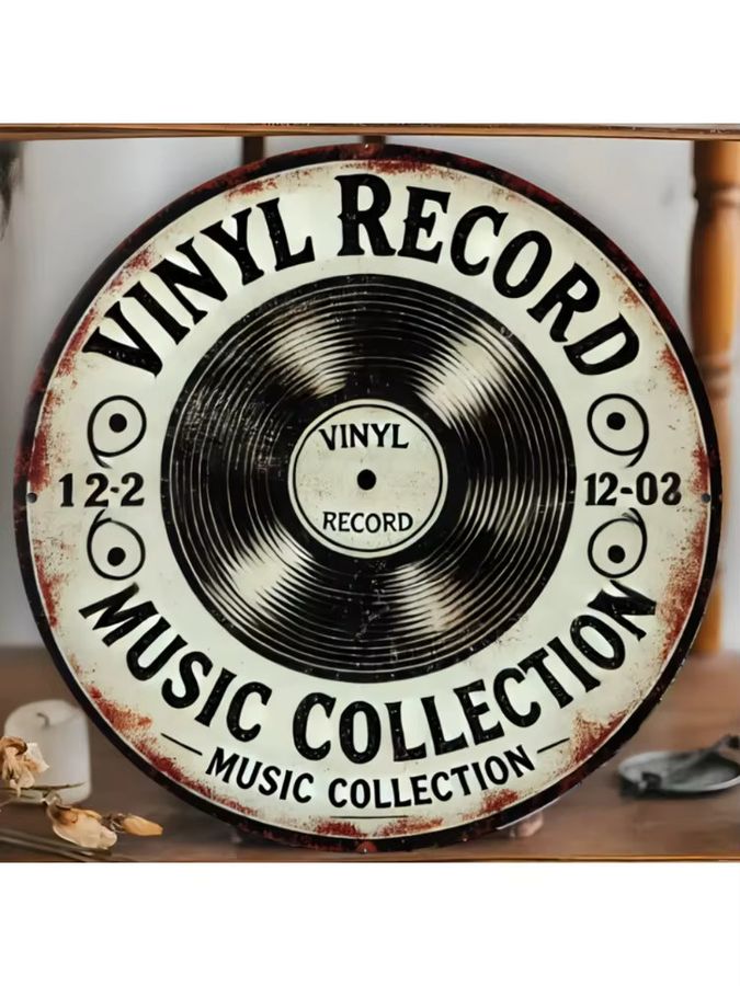 Vintage Metallschild Hello Young mit Schallplatten-Motiv für die Wanddekoration, rund, Durchmesser: 20 cm - Bild 6