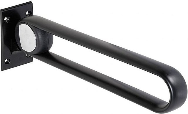 Brillantbad BELP Klappgriff in U-Form aus Aluminium in Matt Schwarz, B/T/H: 10 x 21 x 62 cm, 120 kg Traglast für Bad und WC - Bild 1