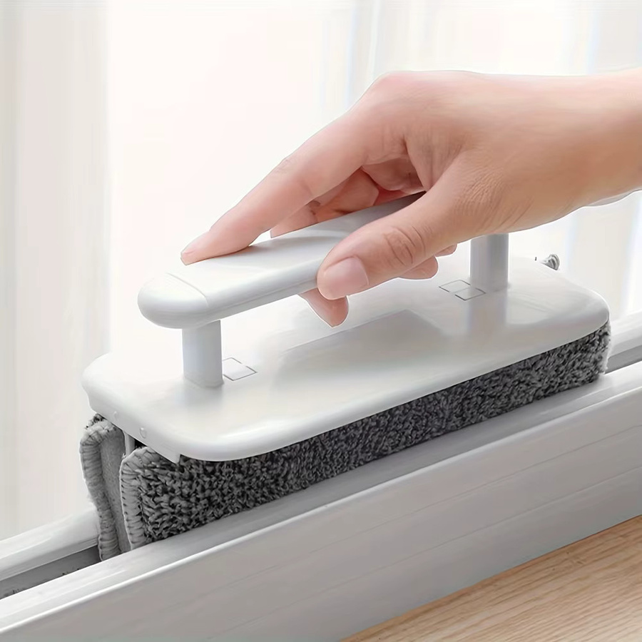 Untior Mehrzweckbürste mit faltbarem Mikrofasermopp und abnehmbarem Kopf zur Reinigung von Fensterrillen, Fugen und Oberflächen - Bild 2