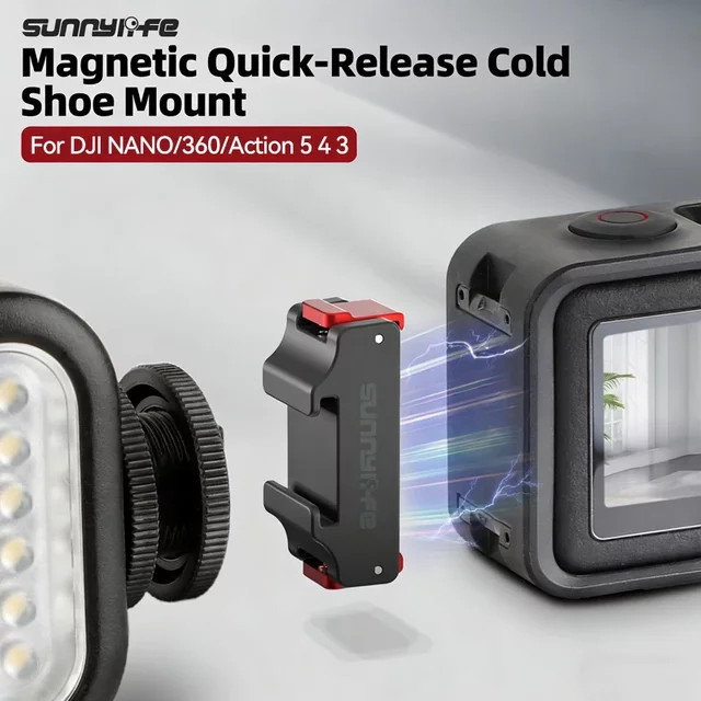 Magnetischer Schnellwechsel-Kaltplatten-Erweiterungsadapter für DJI Osmo 360 NANO, Action 5 Pro, Action 4 und Action 3 in Schwarz - Bild 1