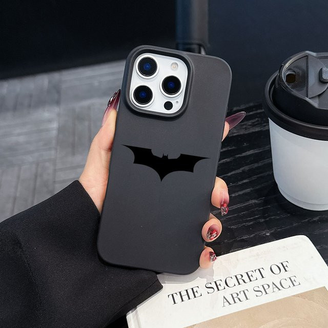 Vline Luxus Matt Silikon Soft Case B-BatmanS Classic für iPhone 17 16 15 14 13 Pro Max in Schwarz - Bild 1