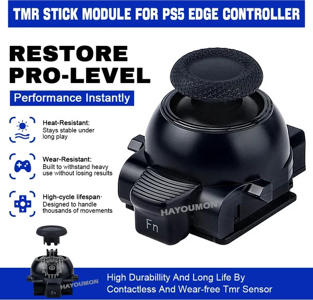 Hayoumon TMR Stick-Modul Ersatzteil für PS5 Edge Controller in Schwarz - Bild 1