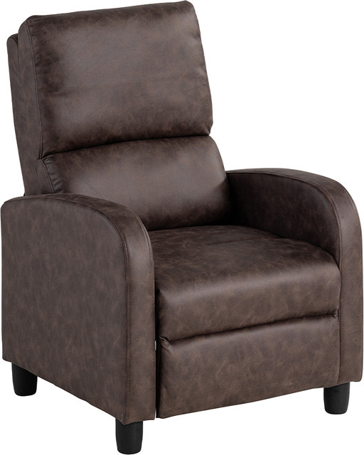 Happyhome Push-Back-Relaxsessel aus Chenille in Braun mit Armlehnen, B/T/H: 73 x 88 x 100 cm - Bild 1