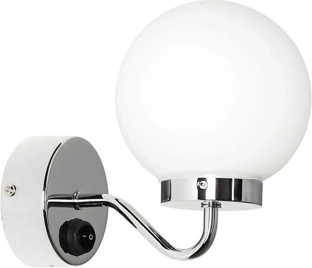 EASYLIGHT Wandlampe aus Metall und Glas in Chrom und Weiß mit E14 Fassung, IP44 für das Badezimmer - Bild 1