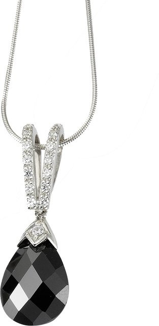 Celesta Halskette 925 Silber, rhodiniert, Zirkonia-Steine weiß und schwarz, Damen, 42+5 cm - Bild 1