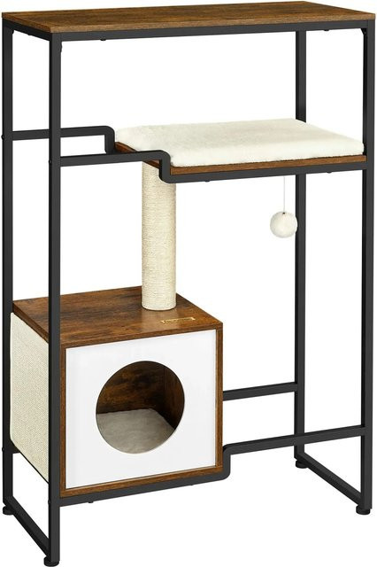 Feandrea Kratzbaum für Katzen in Braun mit Vintage-Design, B/T/H: 74 x 34 x 114 cm - Bild 1