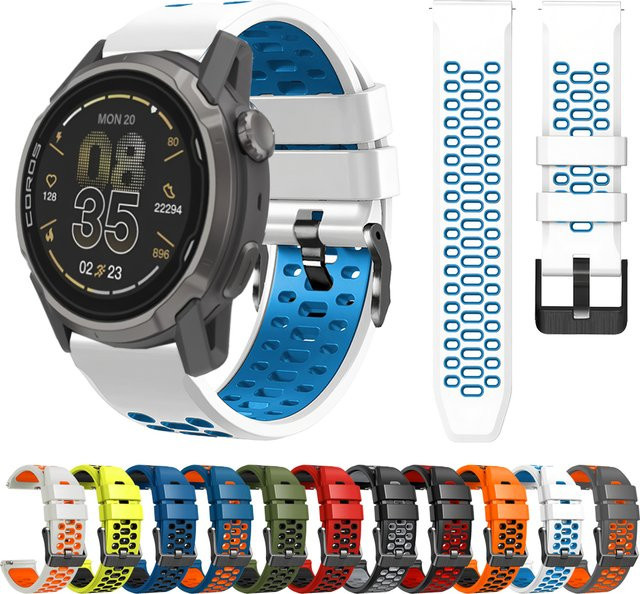 COROS Uhrenarmband Silikon, 22 mm, zweifarbig, Weiß, Unisex - Bild 1