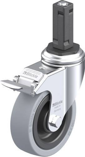 Blickle Lenkrolle LKRA-VPA 101K-11-FI-EV13 mit Feststeller, Rad-Durchmesser: 100 mm, Tragfähigkeit: 110 kg, Farbe: Schwarz/Grau/Silber - Bild 1