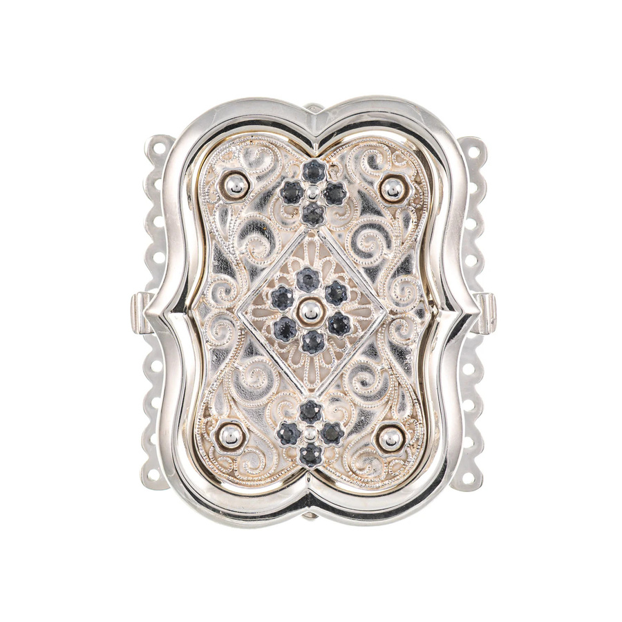 Goettgen Schliesse, 925 Silber, anthrazit, Unisex - Bild 1