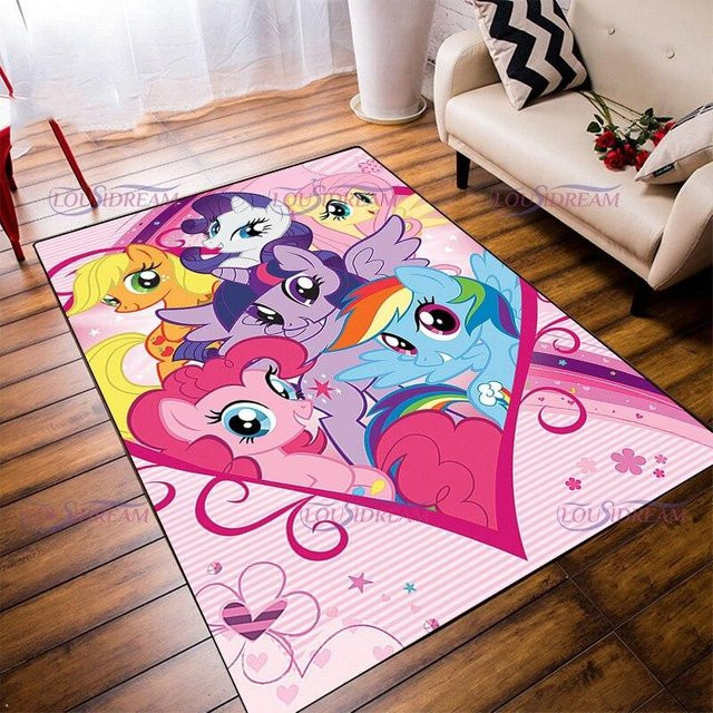 ChenYing01 Einhorn Teppich für Kinder, weicher Spielteppich für das Kinderzimmer in Mehrfarbig, B/T: 60 x 40 cm - Bild 1