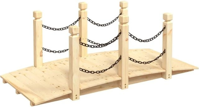 DELUKE Holzbrücke ROBBI aus Fichtenholz mit Kettengeländer in Natur, B/T/H: 150 x 67 x 56 cm - Bild 1