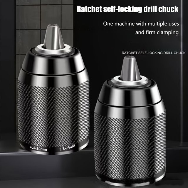 NIUXIANG Schnellspannbohrfutter aus Metall in Silber, schlüsselloses Ersatzbohrfutter mit 3/8 Zoll und 1/2 Zoll Gewinde für elektrische Handbohrmaschinen, Spannbereich 0,8-10 mm und 1,5-13 mm - Bild 1