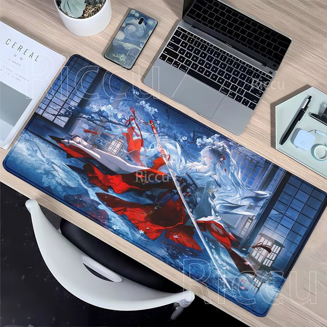 Riccu Wuthering Waves Anime Girl Hiyuki XXL Mauspad Schreibtischunterlage mit HD-Druck und rutschfester Gummibasis in Multicolour - Bild 1