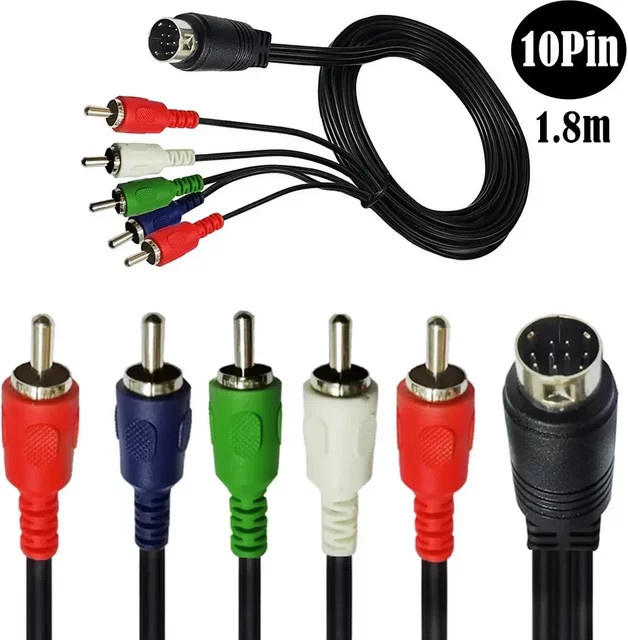 BSN Mini-DIN 10-poliges auf RCA Audio- und Video-Kabel für Fernseher und Empfänger, Länge: 1,8 m - Bild 1