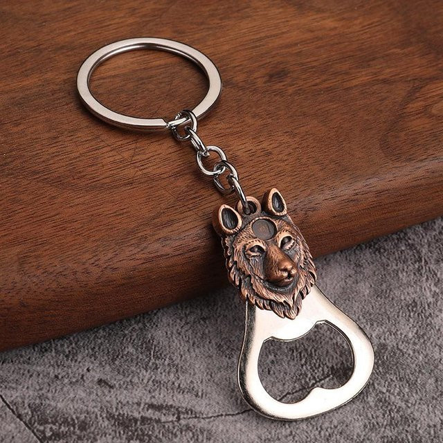 Schlüsselanhänger Flaschenöffner, Bronze Metall, Unisex - Bild 1
