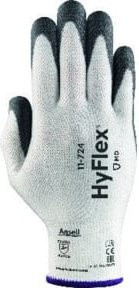 Ansell HyFlex 11-724 Nitrilhandschuh in Weiß und Grau, Größe 7, nach EN 388 - Bild 1