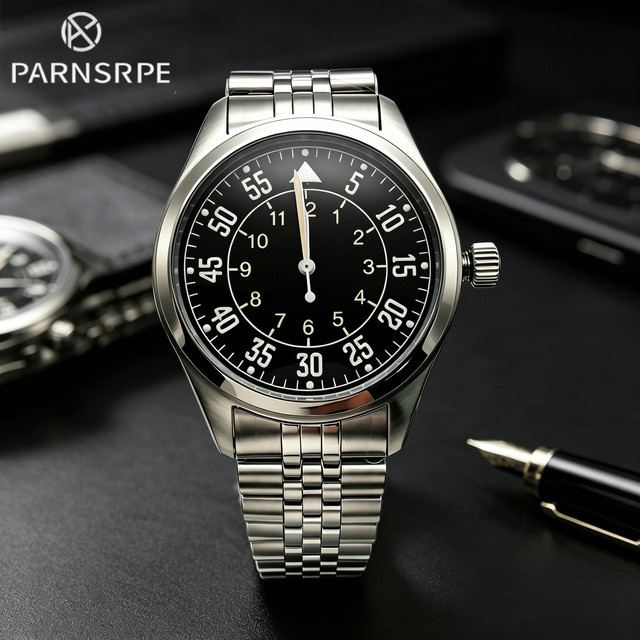 PARNSRPE Armbanduhr, Automatik, Edelstahl, 40 mm, Herren, Schwarz - Bild 1