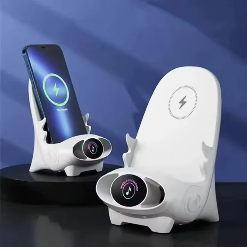VIKEFON Magnetisches kabelloses Ladegerät in Stuhlform mit USB-C, Weiß - Bild 4