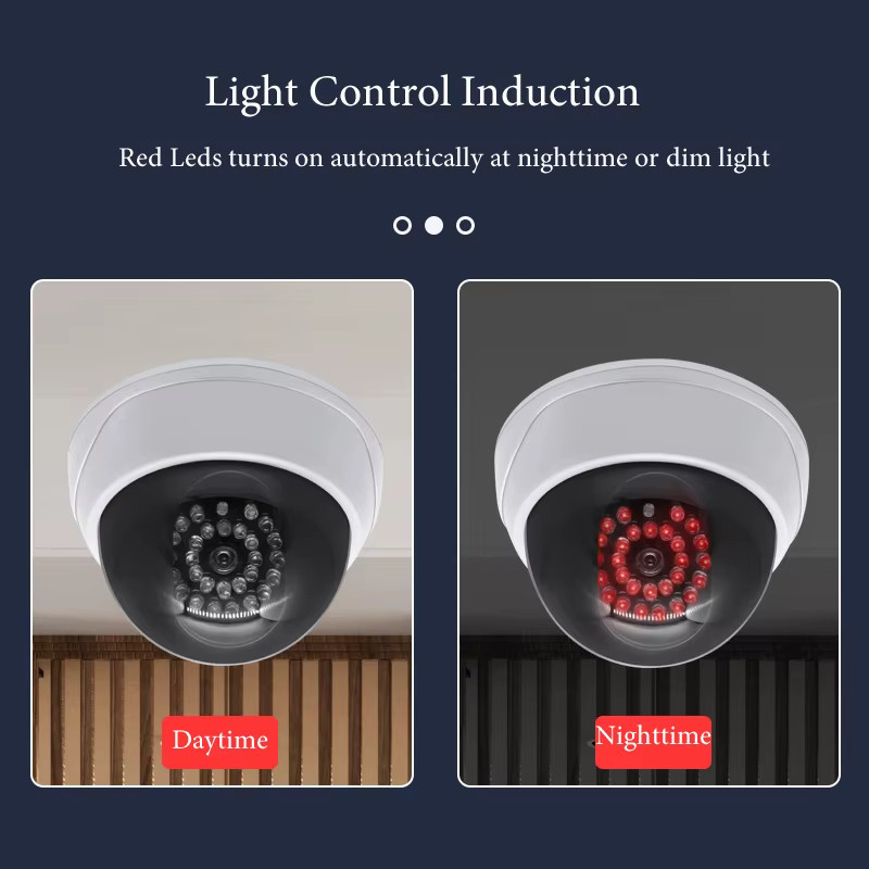 ELESECUR Dummy White Dome Kamera Set mit 28 Stück IR roten LEDs zur Simulation der Nachtsicht für dein Überwachungssicherheitssystem in Weiß - Bild 2