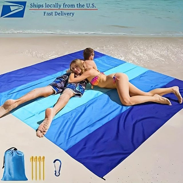 Extragroße Sommer-Strandmatte Sandabweisend und Schnelltrocknend – Ultraleichte, Kompakte und Faltbare Picknickmatte für Camping und Strand - Bild 1