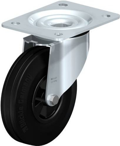 Blickle L-VPP 140G Lenkrolle aus Stahl und Kunststoff, Farbe Silber/Schwarz, Rad-Durchmesser: 14 cm, Tragfähigkeit: 115 kg - Bild 1