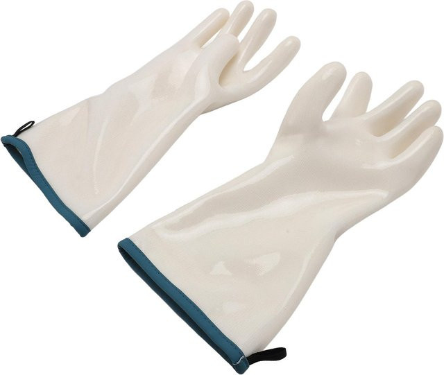 Hitzebeständige Silikon-Ofenhandschuhe von Painter in Weiß, 350 Grad temperaturbeständig und antihaftbeschichtet für BBQ, Backen und Kochen - Bild 1