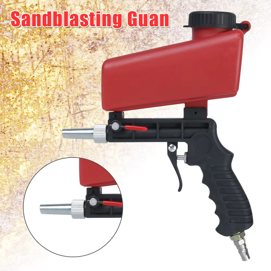 NICEYARD Handheld Pneumatische Strahlpistole Set, Tragbare Schwerkraft Sandstrahlmaschine mit 90psi, Einstellbare Sandstrahlpistole - Bild 2