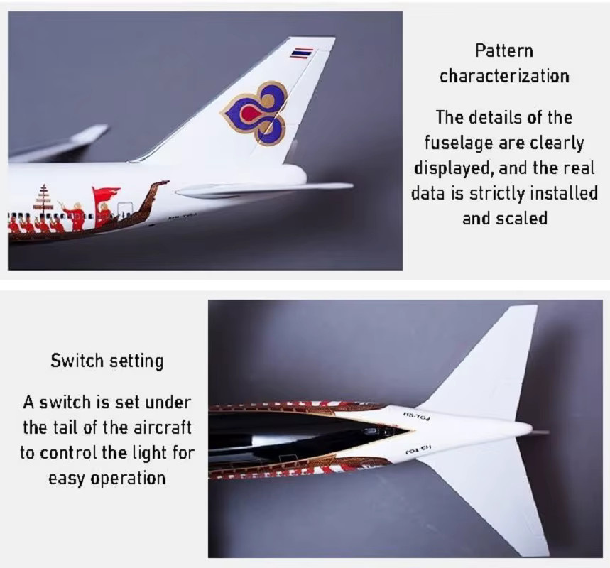 ZOCO Thai Airways Dragon Boat B747, Modellflugzeug, 1:150, Kunststoff - Bild 4