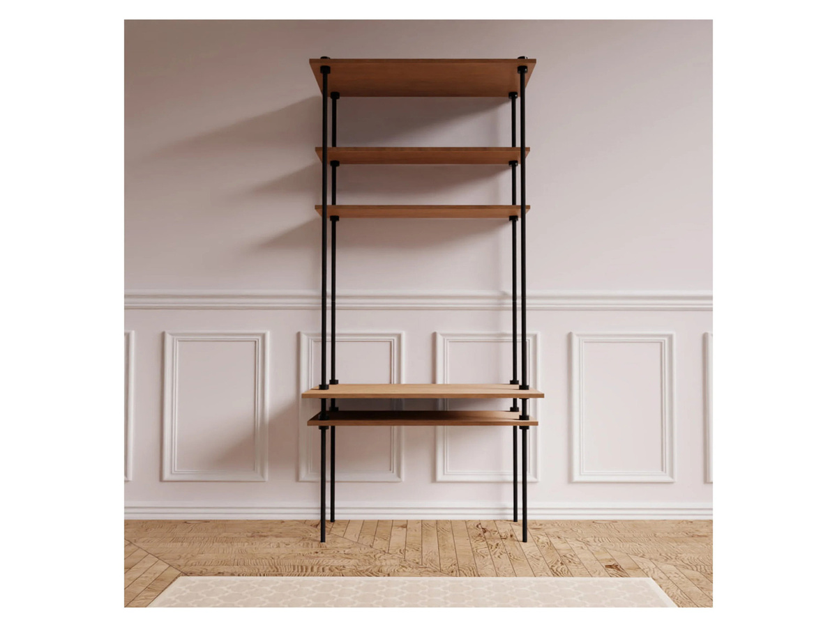 AR SHELVING Schreibtischkombination DECO in Eiche und Anthrazit, höhenverstellbar, B/T/H: 185 x 52,5 x 30 cm - Bild 1