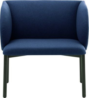 Leyform LIV Empfangssessel mit Stahlrohrgestell und Stoffbezug in Dunkelblau Melange, B: 73 cm, T: 62 cm, H: 74 cm - Bild 1
