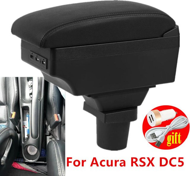 HuangZM Auto-Armlehnenbox für Acura RSX DC5 Zentrale Aufbewahrungsbox in Schwarz - Bild 1