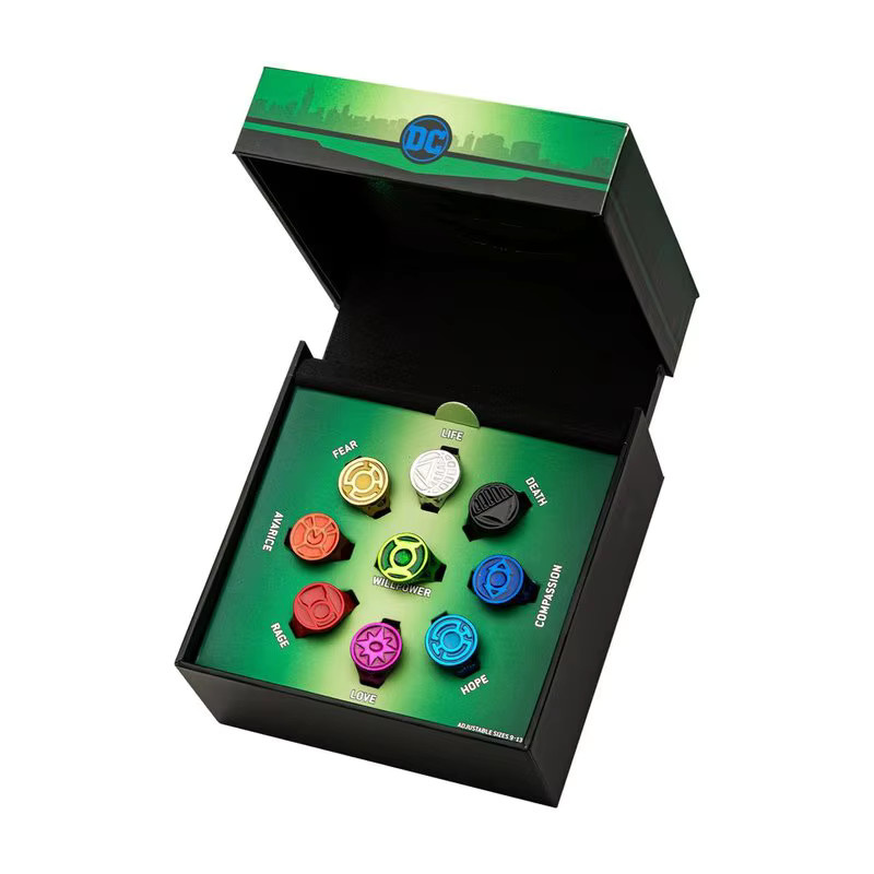 Bandai DC Grüne Laterne, Ring aus Edelstahl und Legierung, 9-teiliges Set - Bild 2
