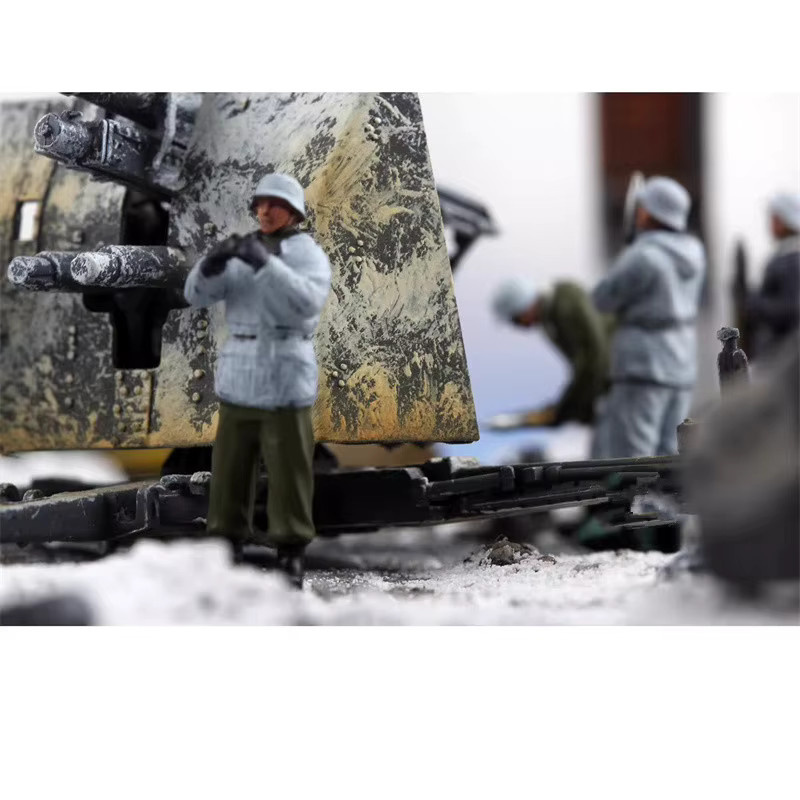ART CROWN MODEL Deutsche 88-mm-Hochgeschwindigkeitskanone im Winter, 6-teiliges Set, 1:72 Maßstab, Modell aus Kunstharz - Bild 6