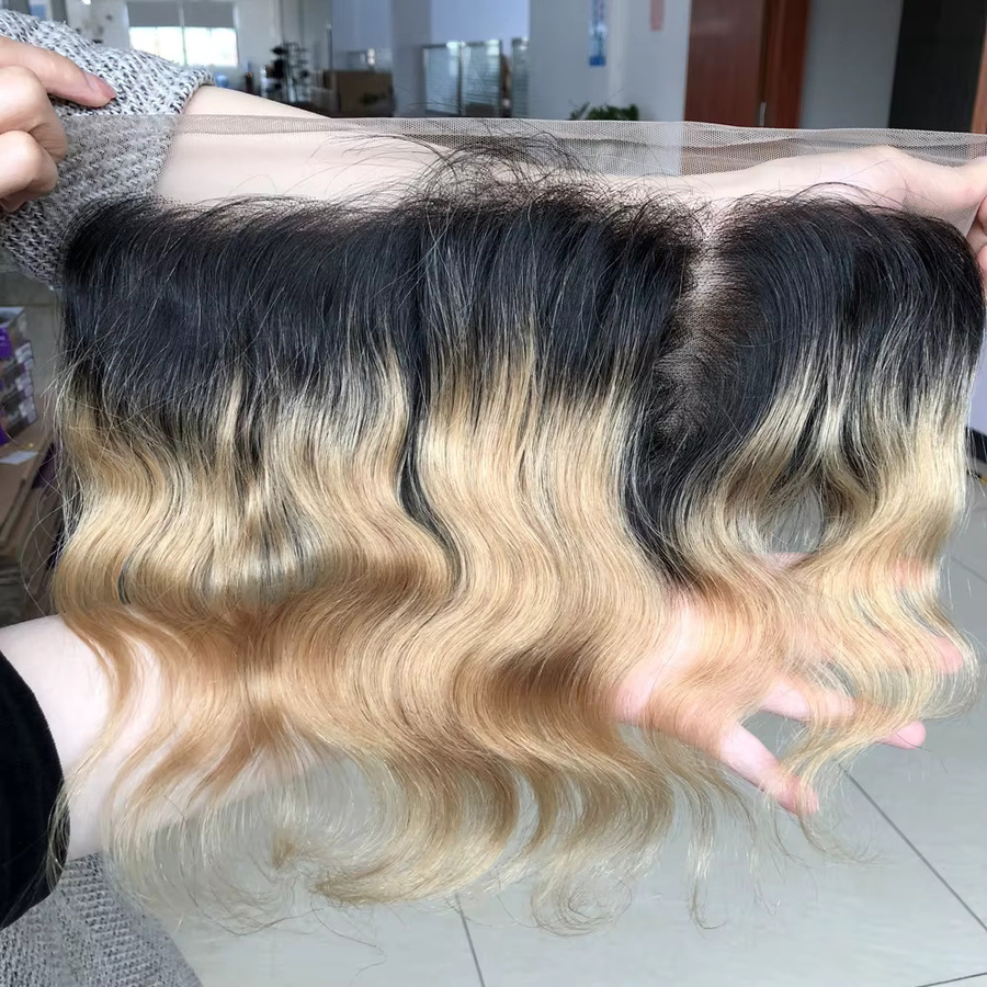 htonicca Spitzenfrontverschluss, 100 % Echthaar, farbig 1B 99J 30 27 - Bild 2