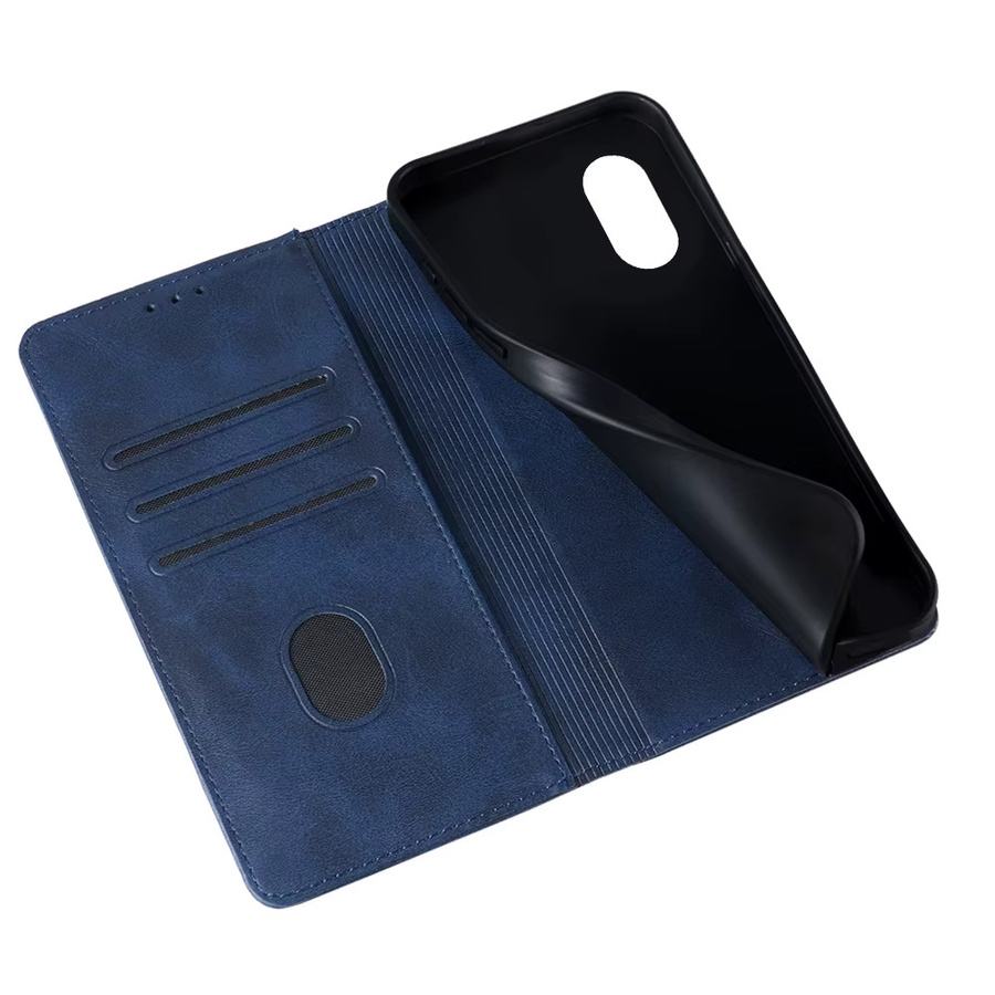 Magnetische Leder Flip Wallet Case Handyhülle für OPPO A57 A77 A58 A78 in Blau mit Kartenfächern - Bild 5