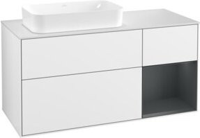 V&B Finion Waschtischunterschrank mit Wandbeleuchtung, Farbe: Weiß lackiert, Breite: 120 cm, Tiefe: 50,1 cm, Höhe: 50,1 cm - Bild 1