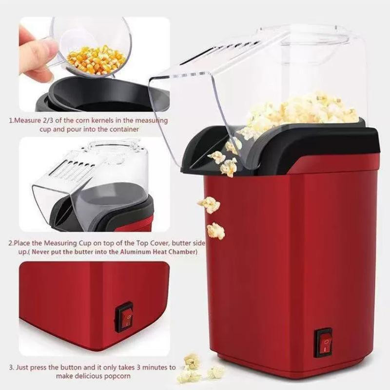 Elektrische Mini-Heißluft-Popcornmaschine von World-class Emporium in Rot - Bild 3
